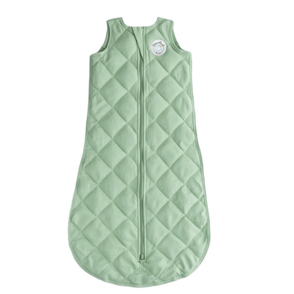 Dreamland Baby- Quilted Sage Green Baby Sleep Sack with 2- Way Front Zipper